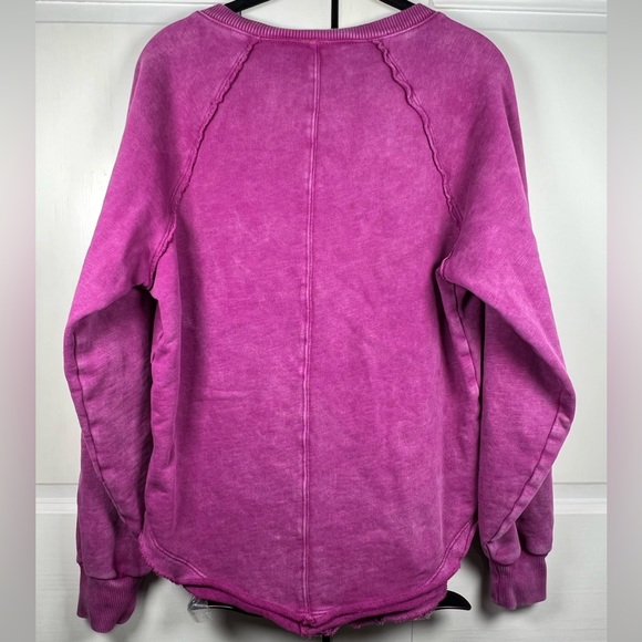 Anthropologie’s Pilcro Notch-neck Sweatshirt Mineral Wash Purple size XS - Picture 6 of 9